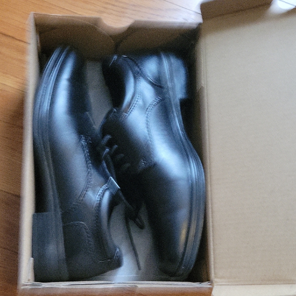 New Stafford Landon Black Dress Shoes Boys Size 3M